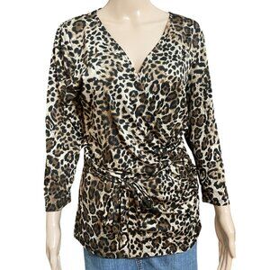 INC International Concepts Animal Print Shirt Size Large